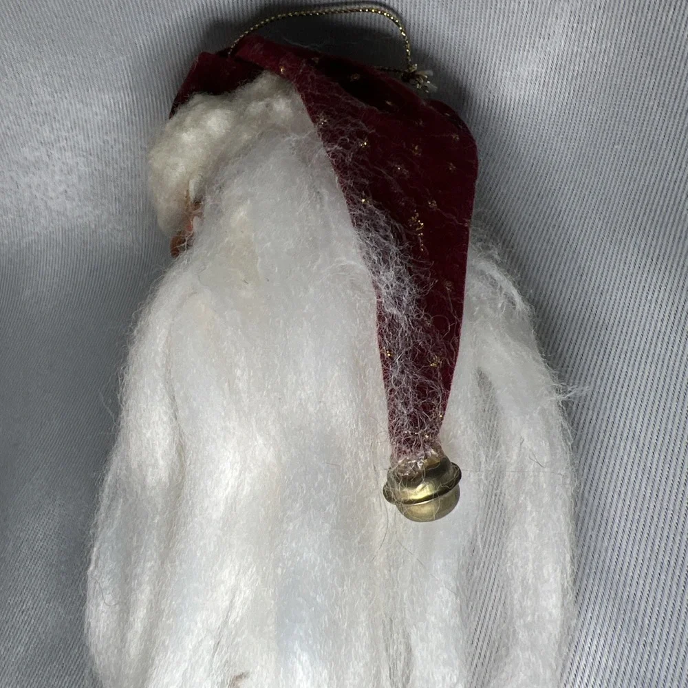 Vintage 1980's Hand-Painted Santa Claus Head Hanging Christmas Ornament 7" - Picture 7 of 10